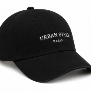 Casquette noire Urban Style avec logo brodé blanc.
